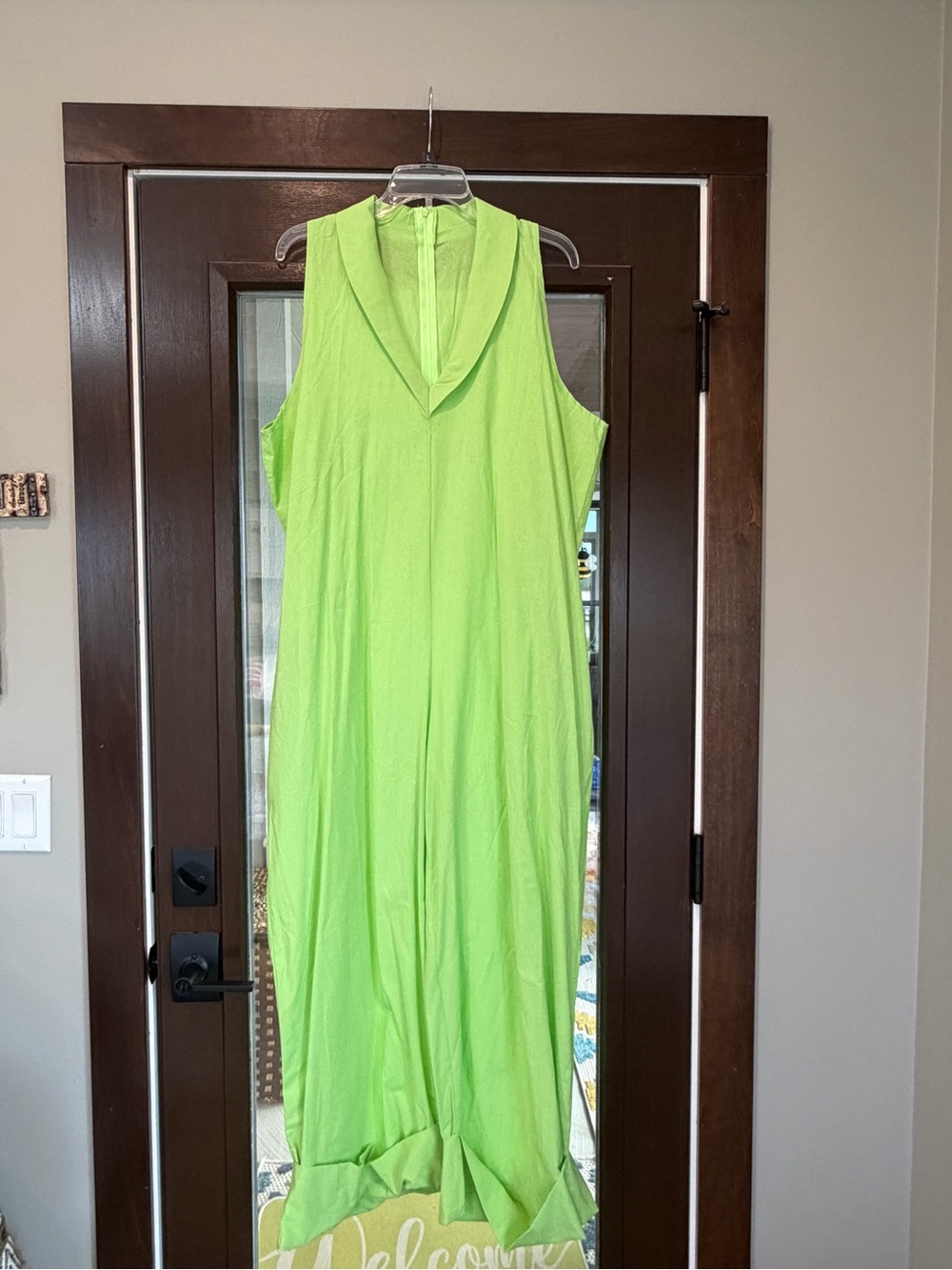 Sleeveless Lime Green Hooded Jumpsuit